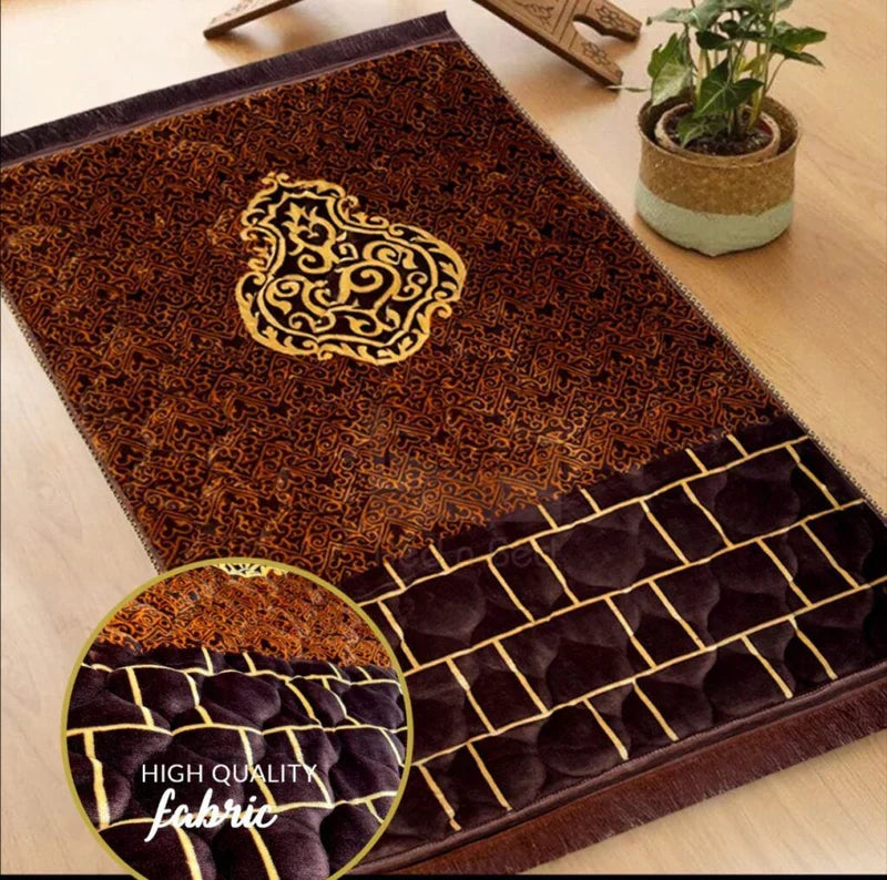 Thick Velvet Printed Janamaz | Prayer Mat