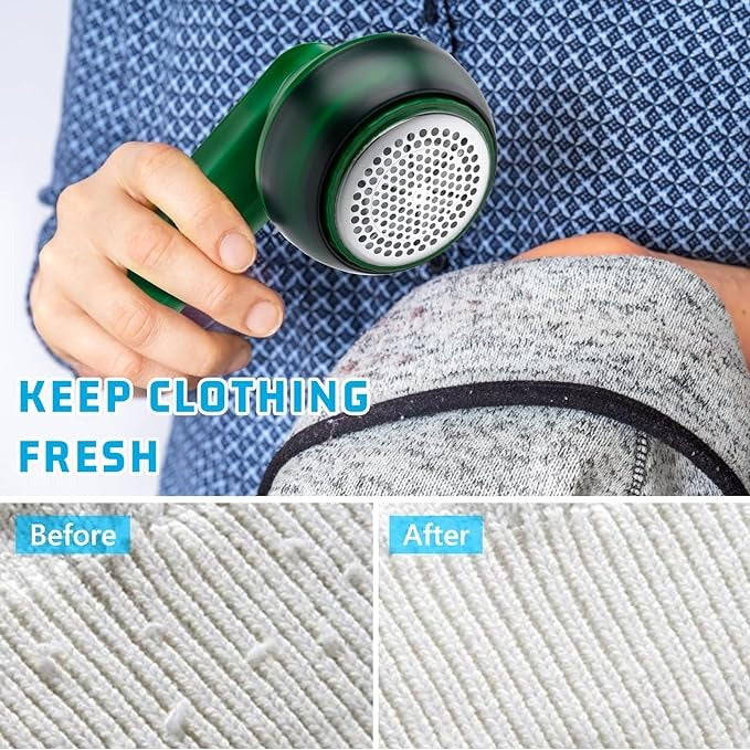 Rechargeable Fabric Lint Remover with USB Charging & Safety Lock