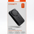 Cygnett MAGMOVE Dual Magnet 10W Wirelessly / 20W USB-C fast charging power 5K mAH Magnetic Wireless Power Bank Black