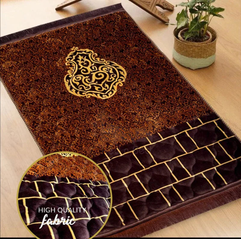 Thick Velvet Printed Janamaz | Prayer Mat