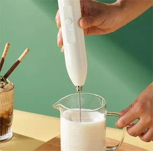 Stainless Steel Milk Frother with Powerful Motor & Ergonomic Grip