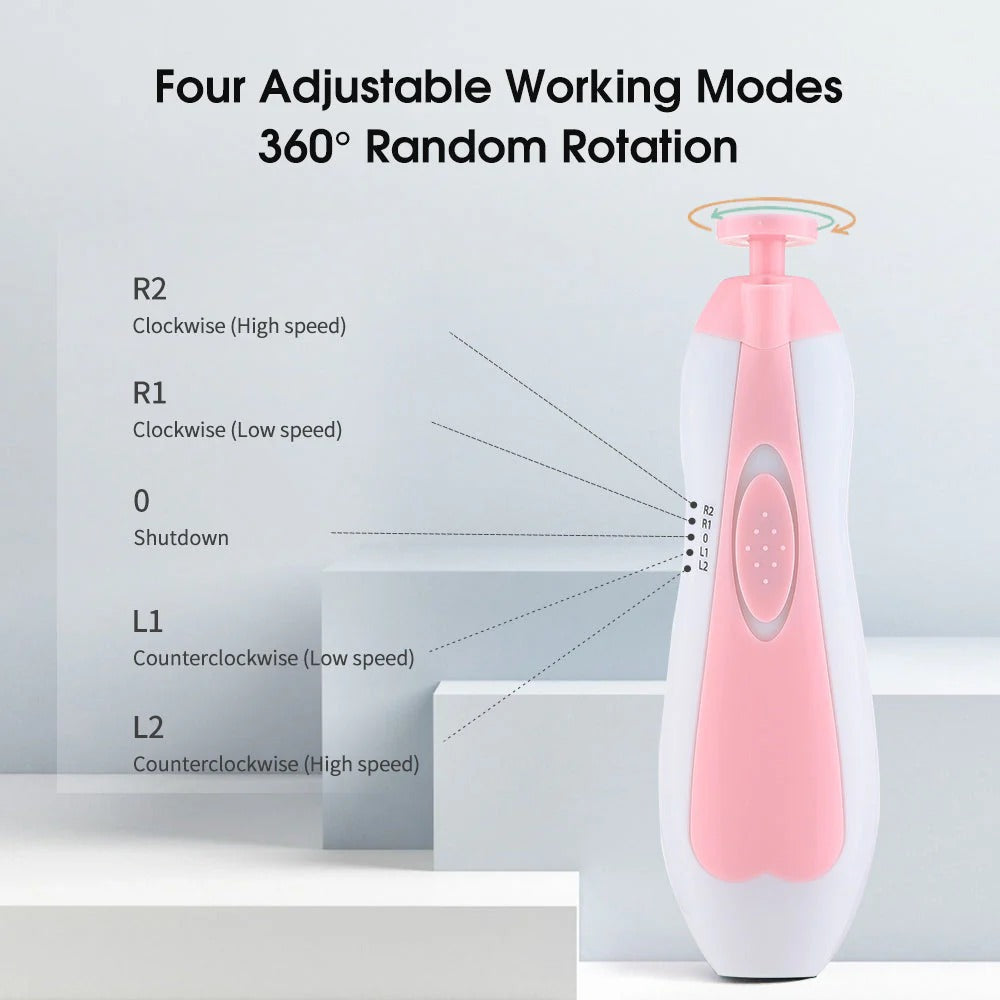 Electric Baby Nail Trimmer with Gentle Filing & Whisper-Quiet Motor